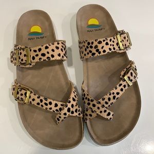 Leopard print Birkenstock inspired sandals NWOT